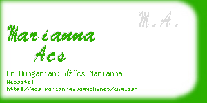 marianna acs business card